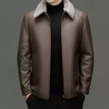 Мужская куртка из натуральной кожи, новая мужская куртка из овчины первого слоя, повседневная, облегающая, деловая 170