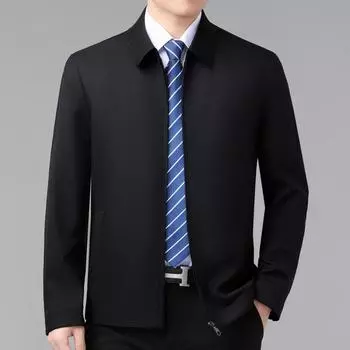 Мужская куртка из шелка Mulberry с лацканами, весна, новинка, осень, одежда для пап среднего возраста, лидеры, повседневная куртка большого размера 165