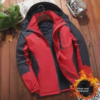 Мужская куртка из утолщенного бархата и хлопка: Ветрозащитное, морозостойкое зимнее пальто, рабочая одежда, доступны большие размеры 2XL