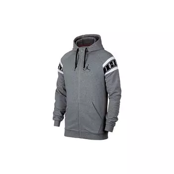 Мужская куртка Jordan Jumpman с капюшоном и длинными рукавами на молнии с логотипом, серая AR2249-091 S