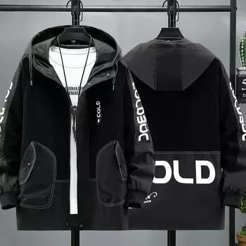 Мужская куртка-карго размера плюс 12XL, ветровка, весна-осень, лоскутные куртки, пальто, мужская верхняя одежда 12XL чёрный