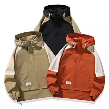 Мужская куртка контрастного цвета, куртка с плетением, стильная модная брендовая куртка для альпинизма, мужская куртка для активного отдыха, водонепроницаемая и ветрозащитная M