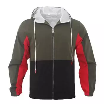 Мужская куртка Куртка с цветными блоками с капюшоном для бега Спортивная мужская повседневная куртка XXL темно-синий