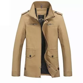 Мужская куртка, куртка весна-осень, молодежная мужская одежда, повседневная тонкая куртка, мужская корейская версия, стираный чистый хлопок M