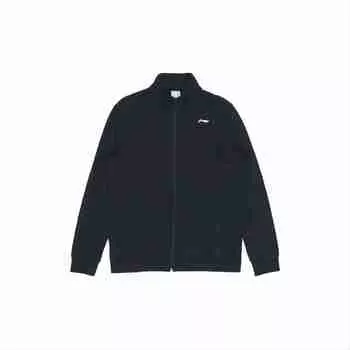 Мужская куртка Li Ning с однотонным логотипом и принтом, повседневная спортивная на молнии, черная YWDT359-1 4XL
