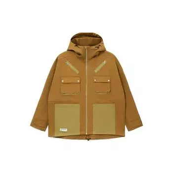 Мужская куртка Li-Ning Sport Life Series с несколькими карманами, свободная, с капюшоном, темно-коричневая, зеленая AJDR525-1 XXL