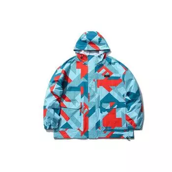 Мужская куртка Li Ning Wade Series с капюшоном и геометрическим узором, свободный крой, цветной геометрический принт AFDR191-2 L