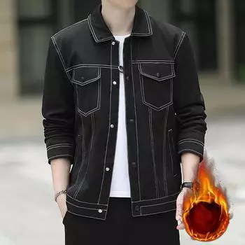 Мужская куртка Мужская куртка Осень и зима Новый зимний трендовый тренчкот Повседневный универсальный бархатный модный L