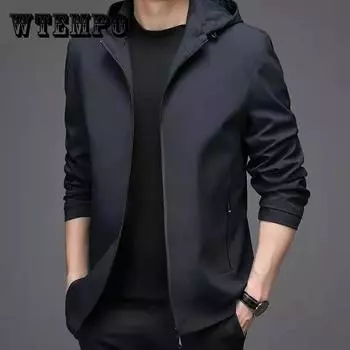 Мужская куртка мужская, осень 2021, новая мужская спортивная повседневная куртка мужская с капюшоном 190