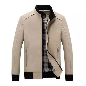 Мужская куртка Мужская весенне-осенняя хлопковая куртка Повседневная куртка Тонкая куртка M хаки