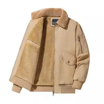 Мужская куртка Мужская зимняя теплая куртка плюс бархатный хлопковый лацкан Повседневная куртка для мужчин M