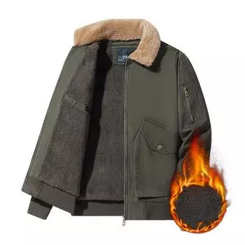Мужская куртка Мужская зимняя теплая куртка Повседневная куртка из плюша и хлопка с лацканами M