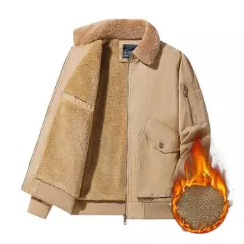 Мужская куртка Мужская зимняя теплая куртка Утолщенная хлопковая повседневная куртка с лацканами для мужчин M