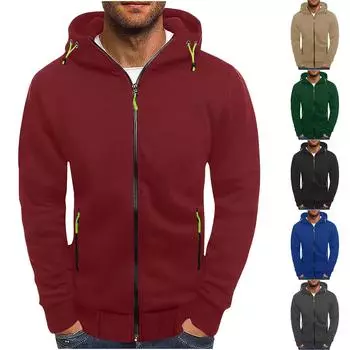 Мужская куртка на молнии, повседневная куртка-кардиган в стиле ретро с длинными рукавами L армия зеленый