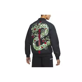 Мужская куртка-бомбер на молнии Nike X LPL 2021 S11 с лоскутным логотипом Чемпионата мира по LoL, верхняя одежда, черная DO0766-010 M