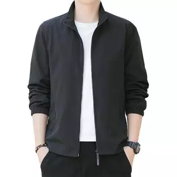 Мужская куртка осень-зима бархат мода повседневный однотонный бейсбольный воротник простой воротник-стойка куртка пальто мужская одежда M