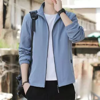 Мужская куртка осень-зима бархат мода повседневный однотонный бейсбольный воротник простой воротник-стойка куртка пальто мужская одежда M