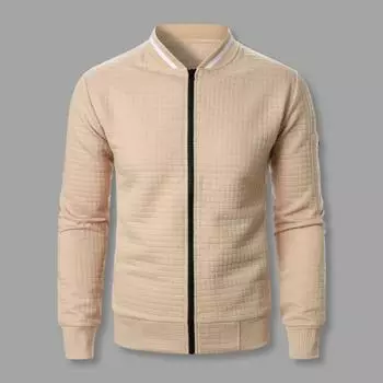 Мужская куртка осень-зима однотонная вафельная текстура толстовка куртка с карманами на молнии M темно-синий