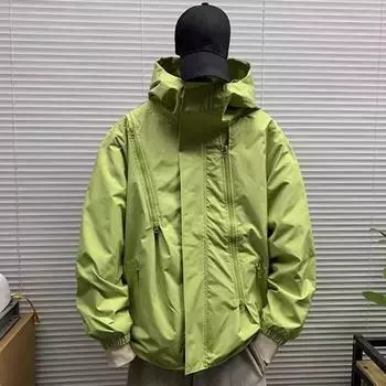 Мужская куртка осень-зима с капюшоном ветровка куртка софтшелл повседневное пальто для походов на открытом воздухе для велоспорта бега путешествий M кофейный
