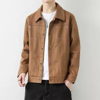 Мужская куртка осень-зима с контрастными лацканами, мужская повседневная куртка с инструментами, мужская весна-осень M