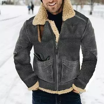 Мужская куртка осень-зима утолщенная принтованная куртка теплая многоцветный код S