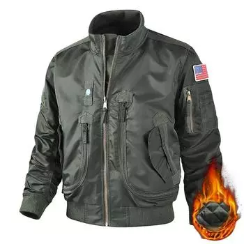 Мужская куртка осенне-зимняя бейсбольная майка новая пилотная верхняя корейская версия модная повседневная куртка S чёрный