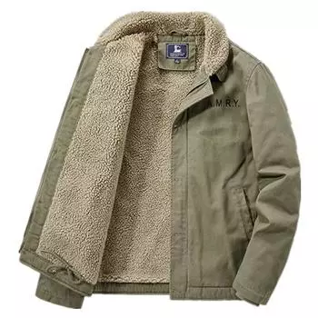 Мужская куртка осенне-зимняя одежда плюс бархатная толстая хлопковая теплая повседневная куртка большого размера XL