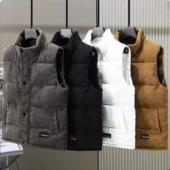 Мужская куртка, осеннее теплое хлопковое толстое пальто, мужская зимняя одежда больших размеров, мужской жилет 5XL белый