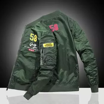 Мужская куртка Осенняя куртка-бомбер ВВС Мужская вышивка Бейсбольная форма Повседневная куртка M