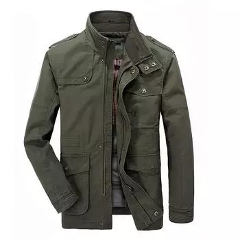 Мужская куртка осенняя однотонная мужская тренчкот деловая тонкая куртка на молнии большого размера 6xl M чёрный