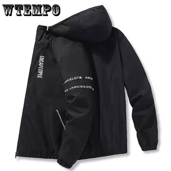 Мужская куртка Осенняя тонкая куртка Мужская спортивная повседневная куртка с воротником-стойкой Молодежная свободная куртка XXXXXL