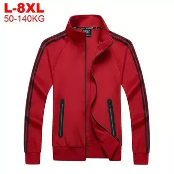 Мужская куртка пальто мужской плюс размер 8xl спортивная одежда толстовки для мужчин большой размер уличная куртка-бомбер XXXXXXXXL чёрный