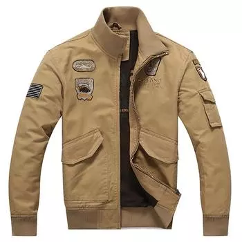 Мужская куртка, повседневная тонкая бейсбольная куртка из стираного хлопка M