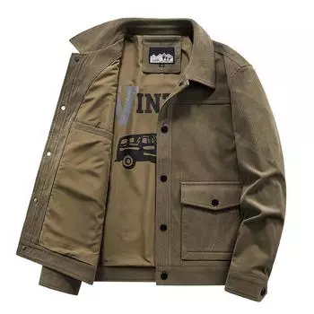 Мужская куртка, повседневная вельветовая куртка, мужская свободная большая мужская куртка с лацканами M