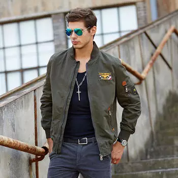 Мужская куртка повседневная военная европейско-американского стиля большого размера из чистого хлопка весна и осень M