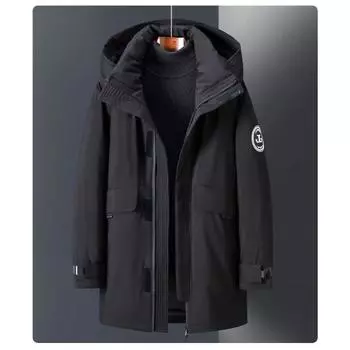 Мужская куртка-пуховик больших размеров Plus Size Plus Size Lively Medium Length Winter Thicken Coat XL