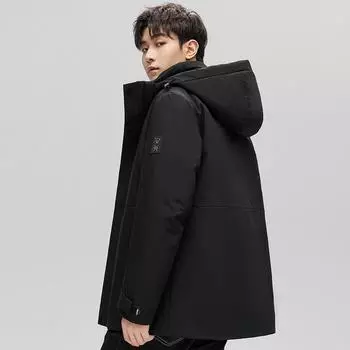 Мужская куртка-пуховик для осени и зимы, теплая куртка-пуховик для активного отдыха M чёрный