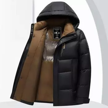 Мужская куртка-пуховик, новая, с капюшоном, теплая, повседневная, для молодежи и среднего возраста M