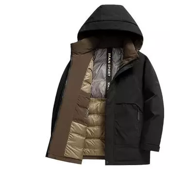 Мужская куртка-пуховик осень-зима 90-х годов, белая утиная пуховая съемная шапка для отдыха на открытом воздухе, теплая утолщенная молодежная куртка для холодной погоды 170