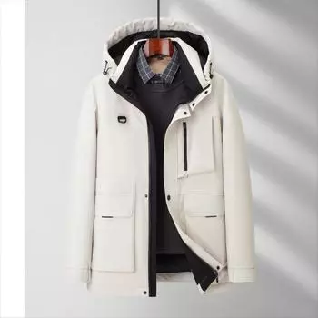 Мужская куртка-пуховик осень-зима новая теплая рабочая одежда для молодежи и среднего возраста утепленная куртка с капюшоном для защиты от холода M