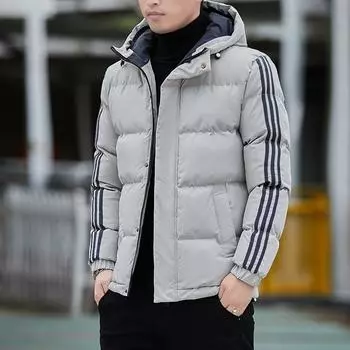 Мужская куртка-пуховик с хлопковой подкладкой, свободного и утолщенного покроя, большого размера, осень-зима, корейского стиля M