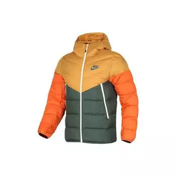Мужская куртка-пуховик с капюшоном Nike Windrunner Down Fill, оранжево-зеленый 928834-727 M
