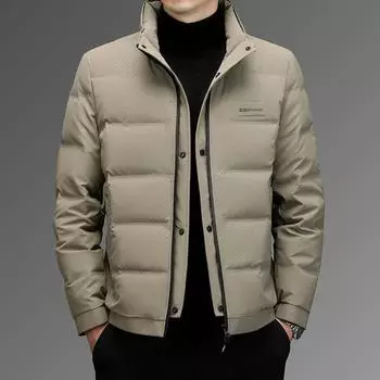 Мужская куртка-пуховик с воротником-стойкой, повседневная простая куртка-пуховик, теплая куртка M