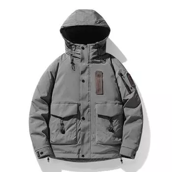Мужская куртка-пуховик Tooling с несколькими карманами, белая, с капюшоном, утепленная, теплая, повседневная, мужская M чёрный