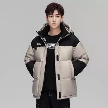 Мужская куртка-пуховик Trend Hong Kong Style Loose Large Size Thicked Couple Top Short M чёрный