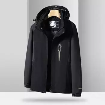 Мужская куртка, размер плюс, одинарный выстрел, осенне-зимняя с капюшоном, водонепроницаемая, повседневная спортивная куртка для активного отдыха, куртка Submachine 8XL