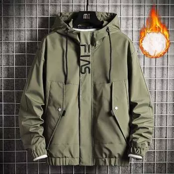 Мужская куртка с флисовой подкладкой, утепленные куртки для отдыха на природе, повседневное пальто с капюшоном, подобрано для мужчин, удобные теплые куртки M чёрный