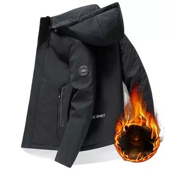 Мужская куртка с хлопковой подкладкой и флисом, более плотная зимняя, теплая, для людей среднего и пожилого возраста, мужская одежда с хлопковой подкладкой M