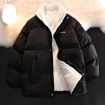 Мужская куртка с хлопковой подкладкой, новый зимний стиль, повседневная и простая, молодежная, утолщенная куртка с хлопковой подкладкой, мужская теплая куртка с хлопковой подкладкой M