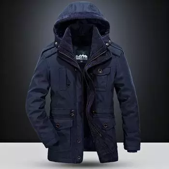 Мужская куртка с хлопковой подкладкой Одежда с хлопковой подкладкой Осенняя и зимняя куртка с хлопковой подкладкой M хаки